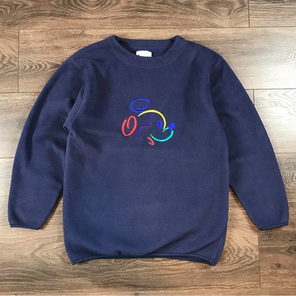Walt Disney World Women’s Pullover Multicolor Embroidered Mickey Mouse Sweater S - Picture 1 of 5